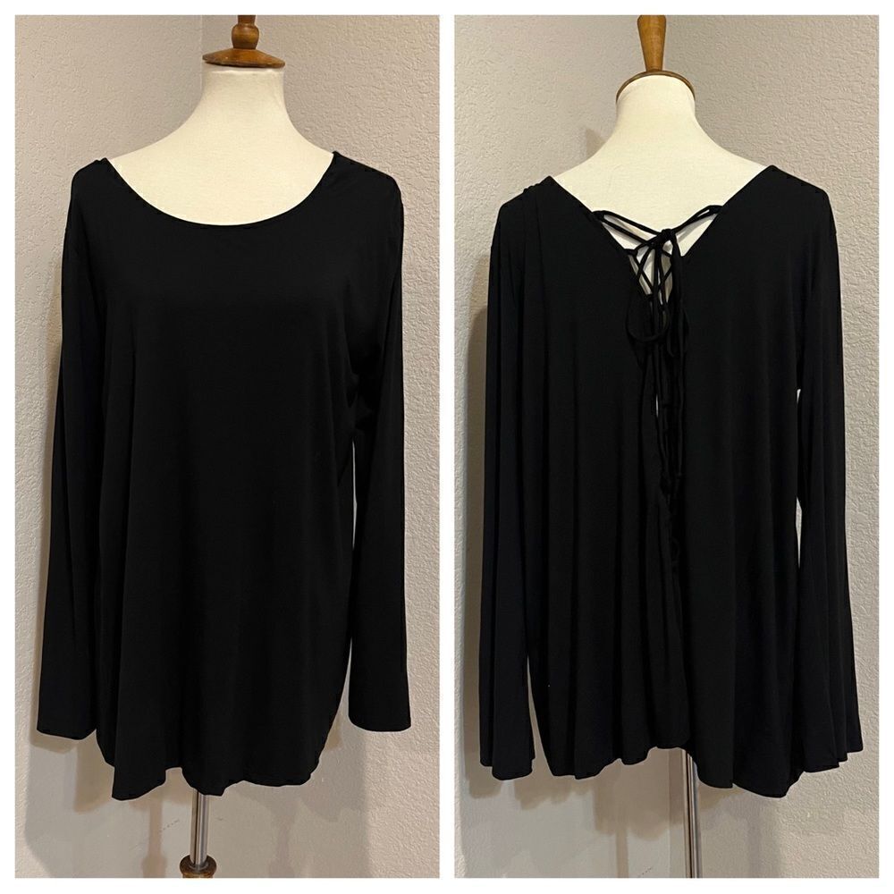 Love in Lace Up Back Long Sleeve Top Size L USA Made